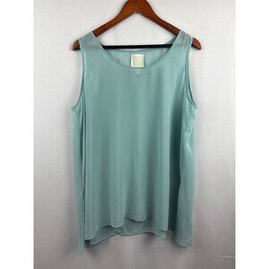 Women’s Wynne Layers Size 1X Light Blue Sheer Tank Blouse